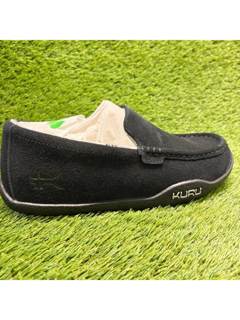 Kuru Loft Mens Size 9 Triple Black Casual Walking Suede Moccasin Slippers Shoes